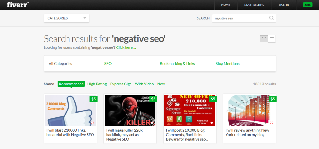 negative seo fiverr